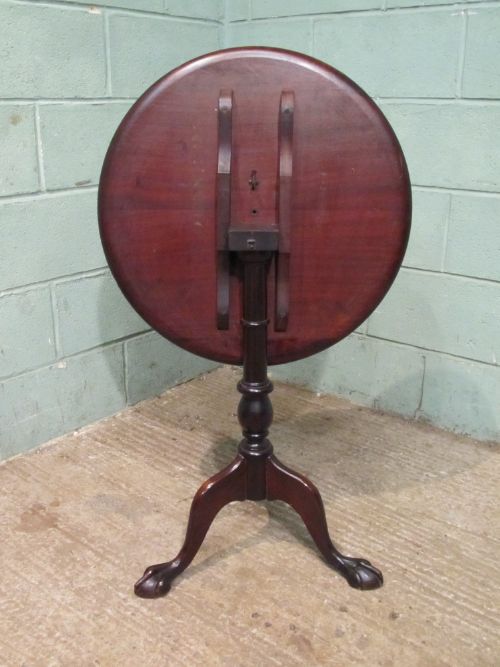 fig 2. ANTIQUE EDWARDIAN MAHOGANY INLAID TILT TOP TRIPOD TABLE C1900