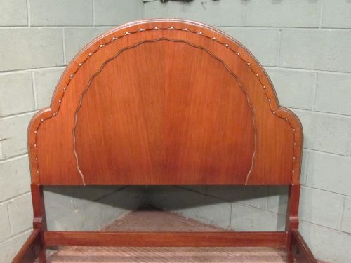 fig 2. ANTIQUE ITALIAN ART DECO WALNUT & GILT 5FT DOUBLE BED C1920