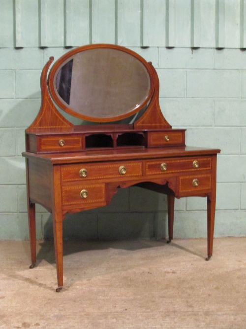 fig 3. ANTIQUE EDWARDIAN MAHOGANY SHERATON DRESSING TABLE C1900