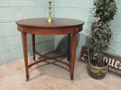 fig 1. ANTIQUE EDWARDIAN INLAID MAHOGANY CENTRE HALL TABLE C1900