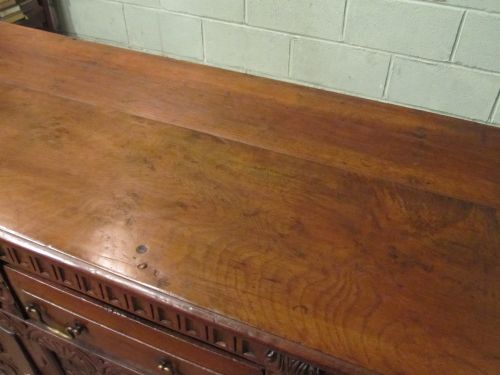fig 1. ANTIQUE 18TH CENTURY CARVED COUNTRY OAK DRESSER BASE SIDEBOARD C1760