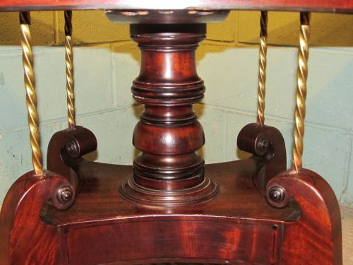 fig 2. ANTIQUE IRISH REGENCY MAHOGANY FOLD OVER DINING TABLE SEATS 6 C1820