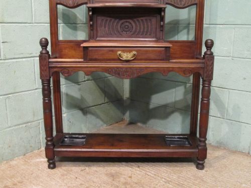 fig 1. ANTIQUE EDWARDIAN MAHOGANY HALL STAND C1900