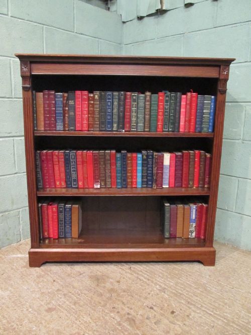 fig 1. ANTIQUE VICTORIAN OAK OPEN BOOKCASE C1880