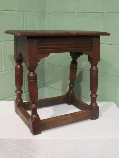 Antique Early Victorian Country Oak Joint Stool C1840