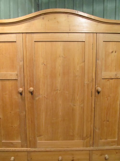 fig 1. ANTIQUE VICTORIAN CONTINENTAL PINE TRIPLE WARDROBE C1890