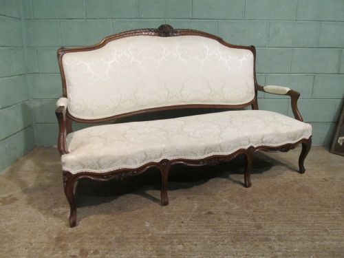 Antique French Walnut Louis Philippe Style Three Seater Sofa C1900