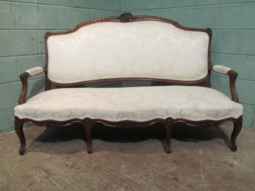 fig 1. ANTIQUE FRENCH WALNUT LOUIS PHILIPPE STYLE THREE SEATER SOFA C1900