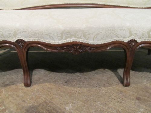 fig 2. ANTIQUE FRENCH WALNUT LOUIS PHILIPPE STYLE THREE SEATER SOFA C1900