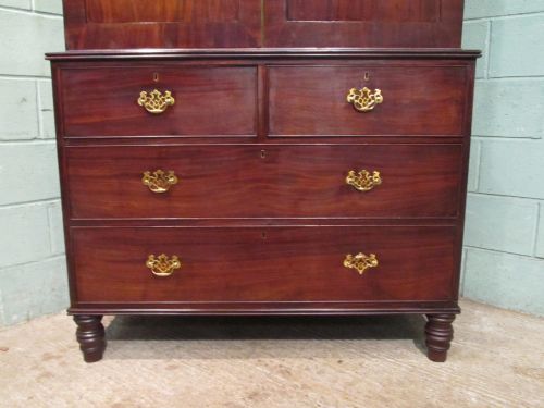 fig 1. ANTIQUE REGENCY MAHOGANY CLOTHES PRESS WARDROBE C1820
