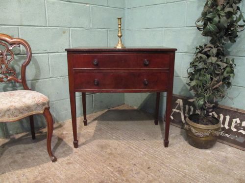 Antique Edwardian Mahogany Bow Front Side Table Chest C1900
