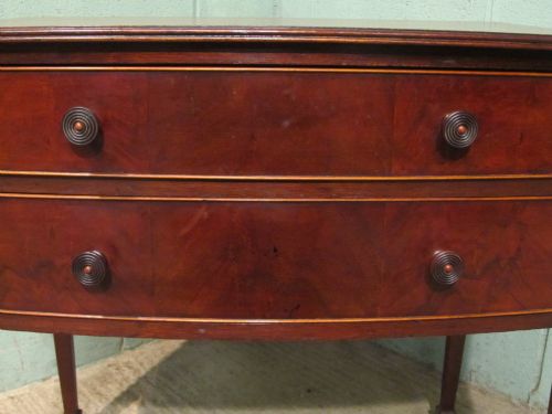 fig 1. ANTIQUE EDWARDIAN MAHOGANY BOW FRONT SIDE TABLE CHEST C1900