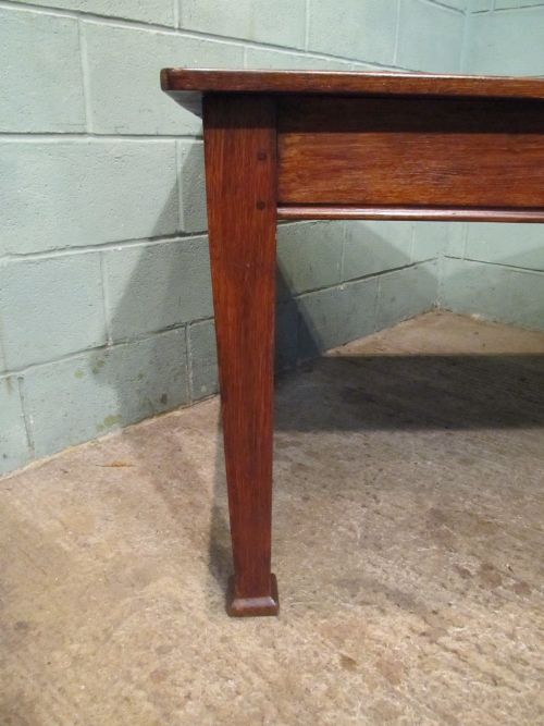 fig 2. ANTIQUE ARTS & CRAFTS SOLID OAK DINING TABLE SEATS 8 C1900