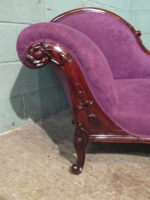 fig 1. ANTIQUE VICTORIAN MAHOGANY ART NOUVEAU CHAISE LONGUE C1890