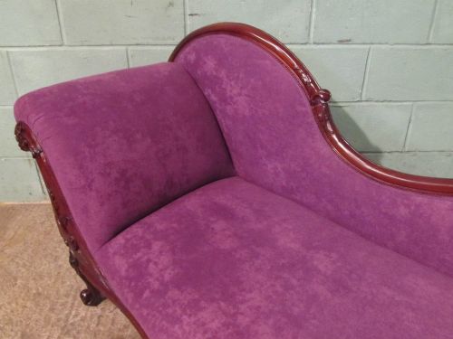 fig 2. ANTIQUE VICTORIAN MAHOGANY ART NOUVEAU CHAISE LONGUE C1890