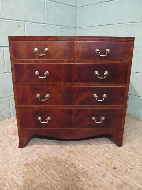 fig 1. ANTIQUE VICTORIAN FLAMED MAHOGANY DWARF CHEST OF DRAWERS C1880