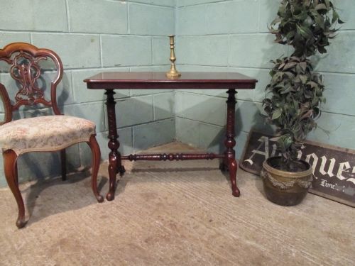 Antique Victorian Mahogany Window Hall Table C1880