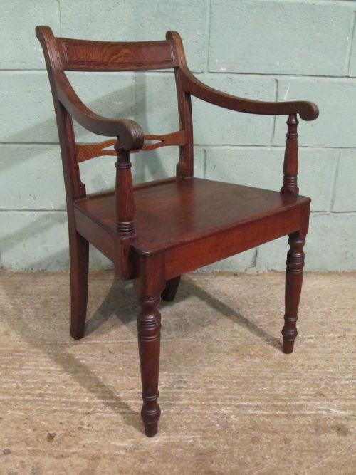 Antique Georgian Regency Oak Desk Chair C1820