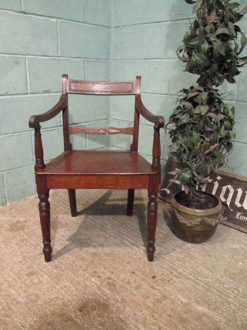 fig 1. ANTIQUE GEORGIAN REGENCY OAK DESK CHAIR C1820