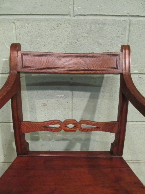 fig 2. ANTIQUE GEORGIAN REGENCY OAK DESK CHAIR C1820