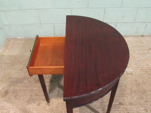 fig 2. ANTIQUE EDWARDIAN MAHOGANY DEMI LUNE FOLD OVER GAMES TABLE C1900