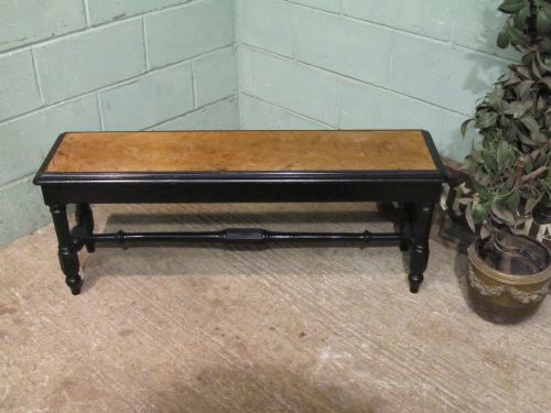 Antique Aesthetic Pollard Oak & Ebonised Bench Seat C1890