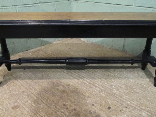 fig 1. ANTIQUE AESTHETIC POLLARD OAK & EBONISED BENCH SEAT C1890