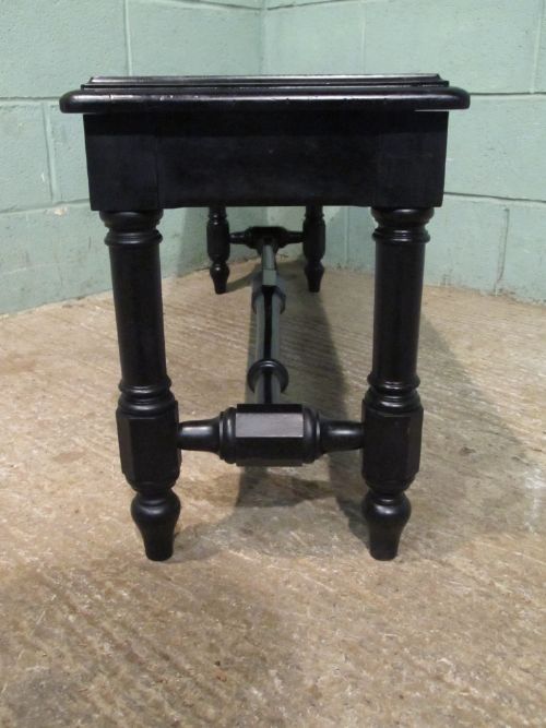fig 2. ANTIQUE AESTHETIC POLLARD OAK & EBONISED BENCH SEAT C1890