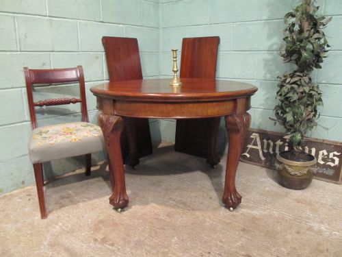 fig 1. ANTIQUE EDWARDIAN MAHOGANY EXTENDING DINING TABLE SEATS 8 C1900
