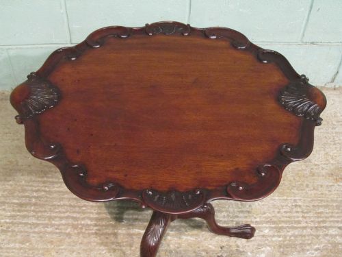 Carved Mahogany Tripod Side Table C1920