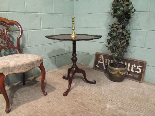 fig 1. CARVED MAHOGANY TRIPOD SIDE TABLE C1920