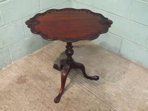 fig 2. CARVED MAHOGANY TRIPOD SIDE TABLE C1920