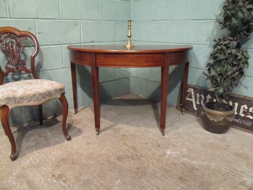 Antique Regency Mahogany Demi Lune Table with Secret Drawer C1820