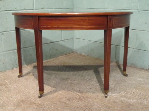 fig 1. ANTIQUE REGENCY MAHOGANY DEMI LUNE TABLE with secret drawer C1820