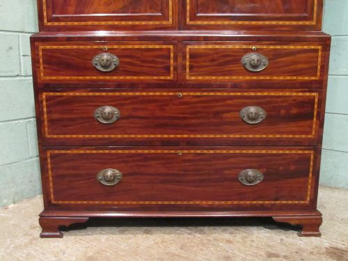 fig 1. Antique Georgian Regency Inlaid Mahogany Clothes Press c1820