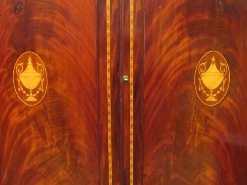 fig 2. Antique Georgian Regency Inlaid Mahogany Clothes Press c1820