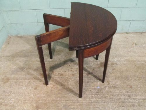 fig 2. ANTIQUE GEORGIAN OAK DEMI LUNE FOLD OVER TEA TABLE C1780