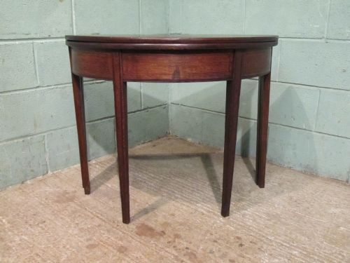 fig 1. ANTIQUE GEORGIAN OAK DEMI LUNE FOLD OVER TEA TABLE C1780