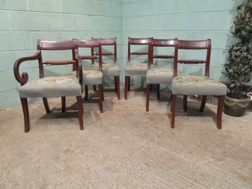 Antique Set Six Regency Mahogany Dining Chairs C1820