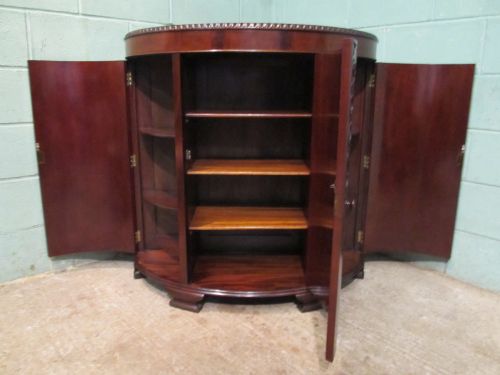 fig 3. ANTIQUE EDWARDIAN MAHOGANY BARREL FRONTED CORNER CUPBOARD C1900