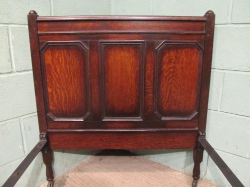fig 2. ANTIQUE PAIR EDWARDIAN OAK SINGLE BEDS C1900