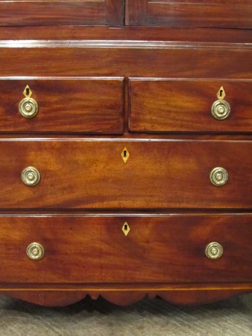 fig 2. ANTIQUE GEORGIAN REGENCY MAHOGANY LINEN PRESS C1820