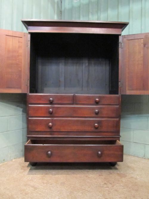 fig 2. ANTIQUE EARLY VICTORIAN OAK TACK HARNESS CUPBOARD C1840