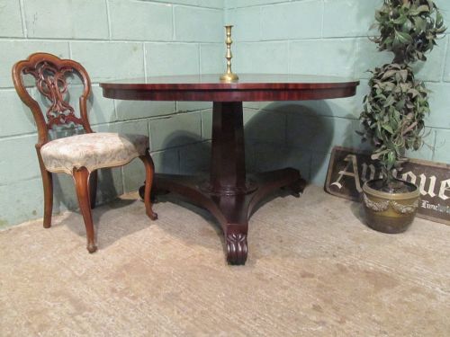 fig 1. ANTIQUE WILLIAM 1V FLAMED MAHOGANY TILT TOP BREAKFAST TABLE C1830