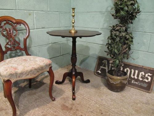 Antique Edwardian Mahogany Tripod Side Lamp Table C1900