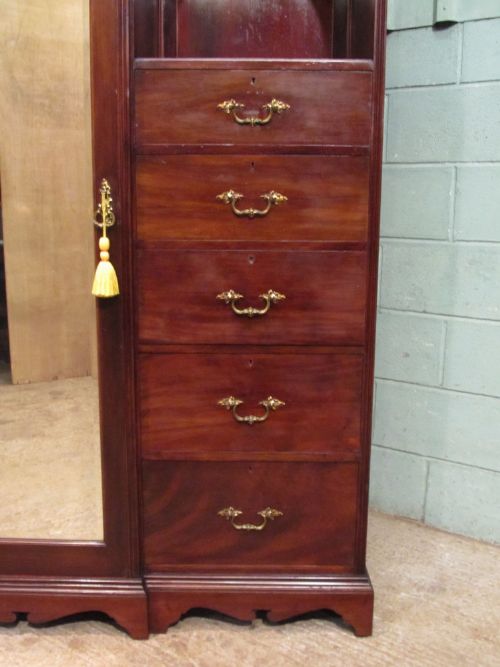 fig 2. ANTIQUE ART NOUVEAU MAHOGANY SINGLE WARDROBE COMPACTUM C1890