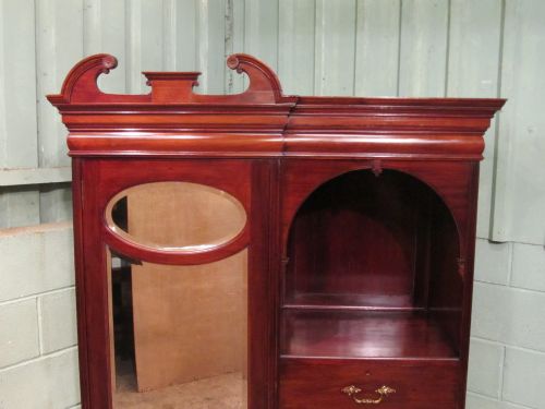 fig 1. ANTIQUE ART NOUVEAU MAHOGANY SINGLE WARDROBE COMPACTUM C1890