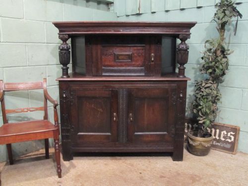 Antique 18th Century Period Oak Small Court Cupboard C1780
