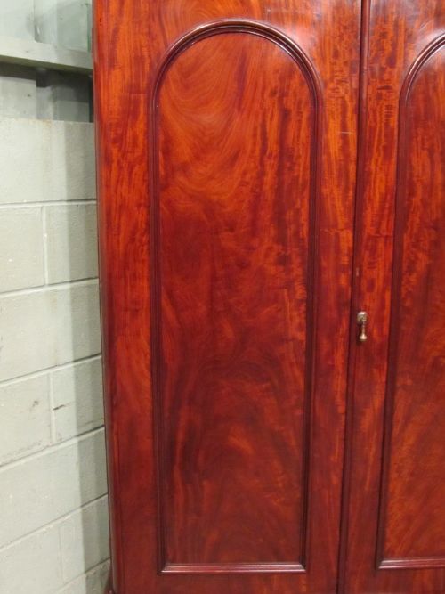 fig 2. ANTIQUE VICTORIAN FLAMED MAHOGANY DOUBLE WARDROBE C1880