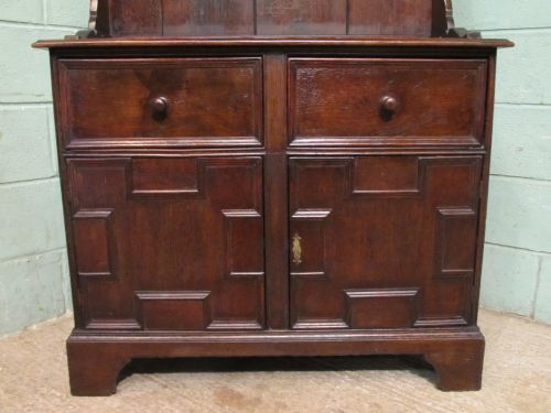 fig 1. ANTIQUE SMALL VICTORIAN COUNTRY OAK DRESSER C1880